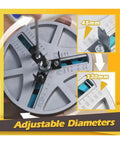 Hand adjusting Adjustable Hole Saw Kit 45 To 130mm For Power Cordless Drill showing 45mm and 130mm settings.