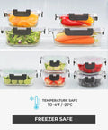 Glass Storage Containers With Lids Set For Meal Prep, 24 Piece Borosilicate Glass Food Storage, in freezer with vegetables