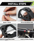 Install steps for Rugged Truck Shovel Holder With Quick Release Rubber Clamp Mount Kit Fits 1 To 1.5 Inch Diameter Roof Rack Universal.