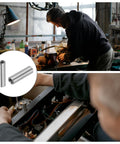 Person working on project with Round M4 Coupling Nuts Set Of 10, 304 Stainless Steel, 20mm Length, M4x0.7 Thread in workshop setting