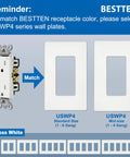 15 Amp Decor Outlet Tamper Resistant Electrical Wall Receptacle 15A 125V 1875W White Gloss Finish UL Listed wall plate size options