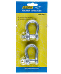 Galvanized Steel Anchor Shackles 3/8 Inch Pair With Screw Pin Design blister pack