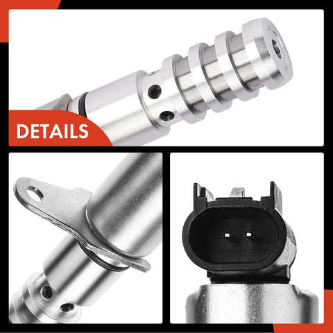 Engine Variable Valve Timing Solenoid For Buick Rainier, Chevrolet Colorado, Trailblazer, GMC Canyon, Hummer H3, Isuzu Ascender Replacement Part 8125680780 12568078 12576768, close-up view showing product details and connectors