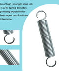 Heavy Duty Recliner Tension Spring 2 Pack Premium Replacement For Lane 7007 Furniture Care 4 3/16 inch steel coil spring.