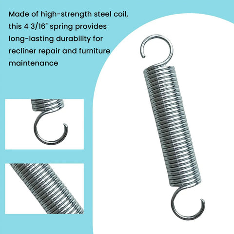Heavy Duty Recliner Tension Spring 2 Pack Premium Replacement For Lane 7007 Furniture Care 4 3/16 inch steel coil spring.