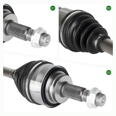 Straight Shot Front Left Or Right CV Axle Shaft Assembly For Toyota And Lexus 4Runner Tacoma FJ Cruiser GX460 GX470 2003 To 2022 close-up of axle components