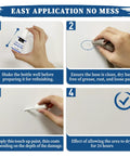 Instructions for using Perfect White Multi Surface Touch Up Paint Pen With Built-In Brush Fast Dry Water Based Acrylic Low Odor 1.5 Fl Oz Semi Gloss Finish For Walls Trim Doors Cabinets Wood Furniture And Appliances