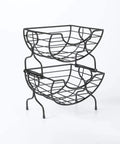 Single Serve Coffee Pod Basket Stacked Two Tier Wire Organizer For K Cups Keeps Your Flavors Handy On The Counter Office Or Home Kitchen Modern Black Finish