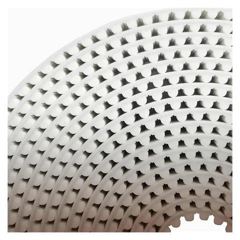 Polyurethane PU HTD 5M Timing Belt 15 Tooth HTD5M 25 Replacement For Open Ended Conveyors And Transmission Drives White 50MM Wide 50 Meter Length Beefed Up Heavy Duty Build, stacked white timing belts
