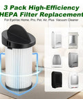 Top Shelf Hepa Pre Motor Filter Replacement For Eyevac And Neovac Elite Touchless Stationary Vacuum Cleaners 3 pack HEPA filter for easy cleaning.