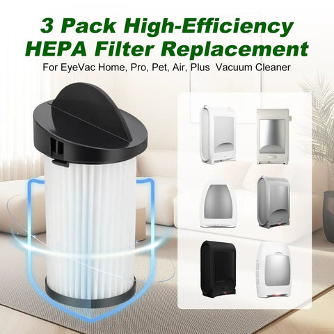 Top Shelf Hepa Pre Motor Filter Replacement For Eyevac And Neovac Elite Touchless Stationary Vacuum Cleaners 3 pack HEPA filter for easy cleaning.
