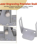 Laser engraved precision scale close-up view with dual imperial and metric measurements for precise joint alignment.