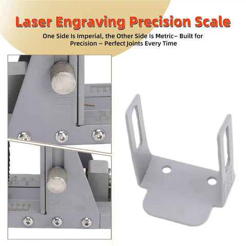 Adjustable Pocket Hole Jig Kit With Hardened Steel Bushing And 3/8 Inch Drill Bit For Woodworking Cabinet Projects - Laser engraving precision scale with metric and imperial measurements.