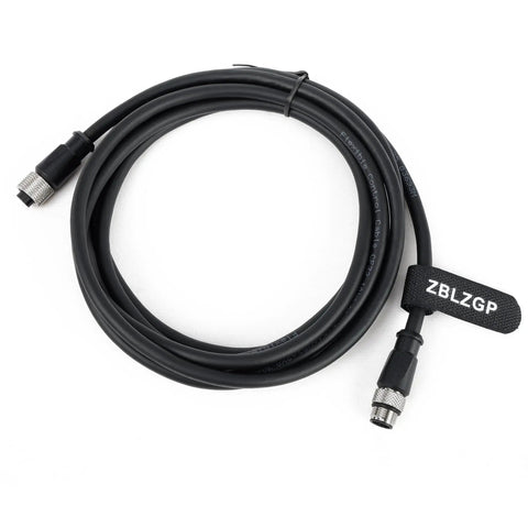 M12 A Coded 12 Pin Male To Female Shielded Signal Cable For Cognex Camera Industrial Ethernet I O Extension RS232 Cable Waterproof Built To Last PVC Or PUR Jacket 5M 16.4FT coiled on white background