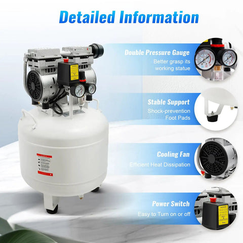 Heavy Duty 40L Portable Air Compressor With Electric Inflator For Garage And Workshop. Features Quiet Operation, Large Capacity Tank, And Professional Grade Performance. Ideal For Home Use Industrial Tools, Tire Inflation, And Reliable Air Supply Without