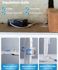 Installation features of Six Pack 8 Inch Dope Ultra Thin LED Recessed Lights With Canless Smooth Trim And Junction Box Adjustable 2700K/3000K/4000K/5000K/6000K Color Temp Dimmable 18W 1350 Lumens Slim Wafer Style For Indoor Ceilings.
