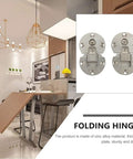 Two Pack Adjustable Cabinet Door Hinges Made Of Zinc Alloy With Evenly Balanced Support Arm And Smooth Movement Dope Silver Folding Table Hinge For Kitchen And Furniture Easy To Install No Drill Required Concealed And Durable