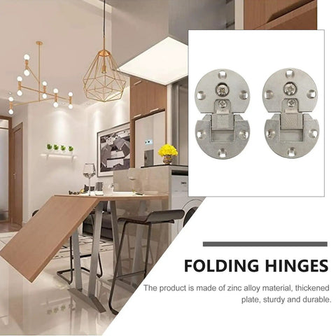 2 Pack Zinc Alloy Folding Table Hinges For Cabinet Doors Concealed Drop Down Self Locking Heavy Duty Lightweight Built To Last