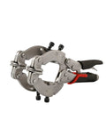 Locking Welding Pipe Pliers Clamp 14 Inch Round Tube Clamp For Welding Metalworking And Woodworking Heavy Duty DIY Projects 1 Pack With Secure Locking Mechanism And Four Pads For Firm Grip For Pros And DIY Folks, shown closed on round pipe