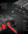 2000W 12V DC To 110V AC Power Inverter With Remote Control And 3 AC Outlets 2.4A USB Port UL Fuses Lithium Battery Compatible details