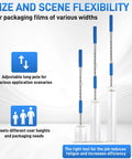 Heavy Duty Stretch Film Dispenser Pole Holder With 48 Inch Reach For Easy Pallet Wrapping Fits 12 To 24 Inch Rolls 2 To 3 Inch Core Pro Grade Wrap Tool For Warehouses And Shops, adjustable telescoping pole
