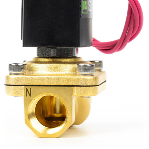 Half Inch Brass Solenoid Valve 12V DC Normally Closed Electric Valve With Viton Seal And Lead Wire Heavy Duty Brass Body