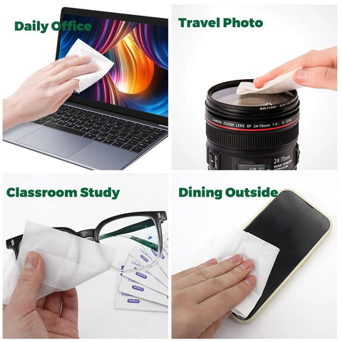 Icepac Lens Wipes for eyeglasses, 5x6 in moist wipes; cleans laptop screen, camera lens, glasses, and phone screen