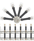 30 Piece M6 Furniture Connector Hardware Kit With Cam Screws Dowel Fixing Screws And Barrel Nuts For Drawer And Table Assembly, components laid out