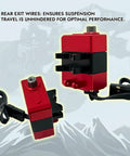Beefy High Torque Micro Servo for 1 24 RC Crawlers, 5V to 8.4V Power, shown in red and black with rear exit wires.