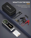 8000A Peak Jump Starter With Air Compressor For Cars And Diesel Engines, Portable 12V Power Pack, cables, jump clamps, case