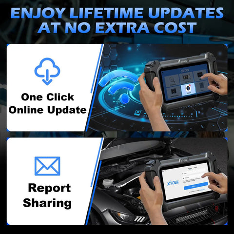 D5 OBD2 Scanner Car Code Reader For Engine ABS SRS Transmission Diagnostics With 10 Resets showing online update feature