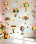 Colorful Hot Air Balloon Wall Decal Set For Classrooms And Playrooms With Flying Book Quote Stickers Kid Friendly Vinyl Students Soar In Books Wall Art For Library Decor.