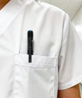 LED Pen Light With Zoomable Beam 270 Lumens Pocket Size Clip Flashlight for Nurses Medical Pros in white pocket
