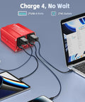 150W Car Power Inverter Converts 12V DC To 110V AC With Dual USB Ports and Ride Ready Vehicle Adapter charging laptops and phones.