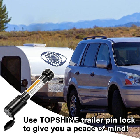 Black Five Eighths Inch Hitch Pin Lock With Keys For Two Inch Receiver Anti Theft Trailer Hitch Pin on SUV and trailer