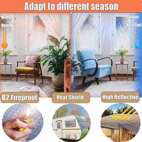 6mm Thick Reflective Double Bubble Aluminum Foil Insulation Roll For Windows Or Walls in home setup for all seasons.
