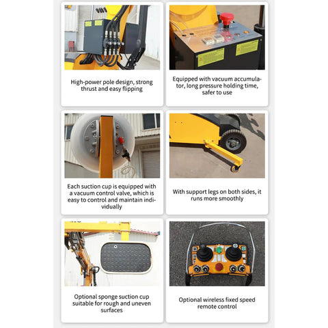 Pro Grade Hydraulic Mobile Vacuum Glass Lifter built like a solid workhorse with heavy duty suction cups for moving granite.