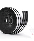 Rock Solid Heavy Duty Closed Cell Foam Weather Stripping For Doors And Windows Self Adhesive 1 4 Inch By 1 8 Inch Tape 3 Pack Set on a spool