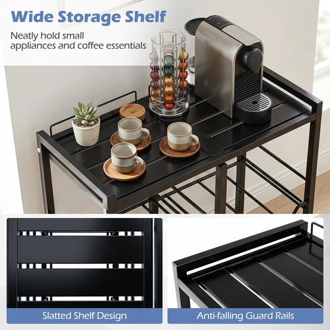 5 Gallon Water Jug Holder 2-Tier Stand With Tabletop Shelf Built To Last Heavy-Duty Carbon Steel Build For Easy Countertop Organization Durable Water Jug Rack For Home Kitchen Office with coffee setup