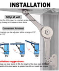 Installed: JinBoCheng heavy-duty lid stay hinge on cabinet lid; adjustable 75°/90°/110°, max 25 lb, 2 pcs