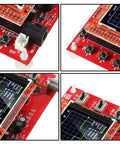 Close-up views of Open Source Digital Oscilloscope Kit with Probe and 2.4-Inch TFT Screen, showcasing board components and display