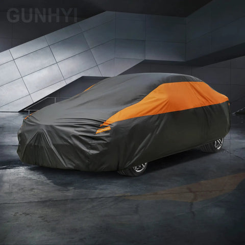 All Weather Universal Car Cover Waterproof Outdoor Shield for Sedans UV Resistant on showroom floor