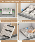 Installing Heavy Duty Pull Out Cabinet Organizer Shelf Expanding From 16 To 21 Wide Fits 13 To 17 Depth with easy steps.