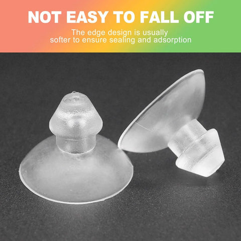Eighteen Millimeter Glass Table Suction Cups Set Of Twenty With Clear Anti Slip Pads for Furniture on black background