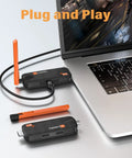 Laptop connected to Wireless HDMI Transmitter With Two Receivers And Up To Six Displays Simultaneously 165 Feet 5.8GHz Range