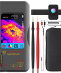 Thermal Camera Multimeter with Macro Lens and Date Recorder, Pro Grade 320x320 IR Resolution, 15 Palettes, with probes and case
