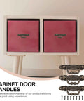 Vintage Cabinet Door Pull Handles Set Of 3 Antique Bronze Old School on pink drawers