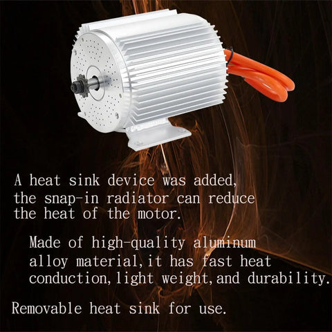 Beefy 72V 3000W Electric DC Motor Kit With 48V-72V Brushless Controller And Half Twist Throttle For Go Karts