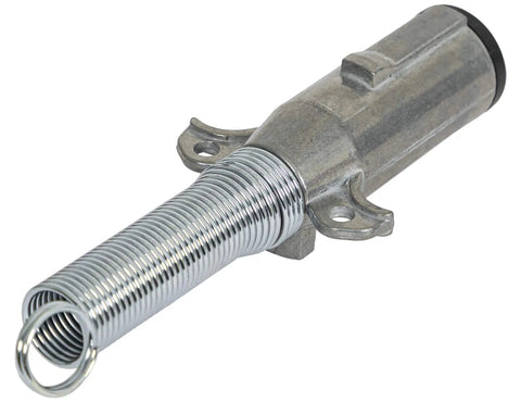 Buyers Products 2002 2-Way Zinc Trailer Connector With Horizontal Pins. Heavy duty metal construction with spiral design.