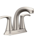 Graeden Two Handle Four Inch Centerset Bathroom Faucet In Spot Resist Brushed Nickel with lever handles
